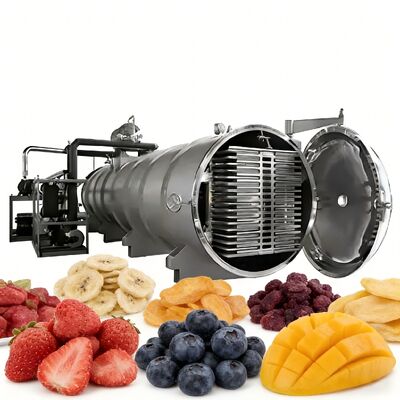 Macchina liofilizzatrice sottovuoto con intervallo di temperatura da meno 50 Celsius a più 80 Celsius, con sistema di controllo PLC per garantire la liofilizzazione