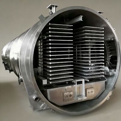 Liofilizzatore Industriale con Camera da 12700 x 2600 x 3300 mm con Unità di Refrigerazione  o Leybold e Livello di Vuoto Inferiore a 13 Pa per Garantire la Liofilizzazione