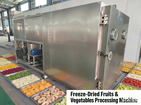 Temperatura di liofiliazione -40C-80C Secatore a vuoto alimentare con potenza di installazione di 35KW e pompa a vuoto Baosi o  che garantisce l'essiccazione a freddo