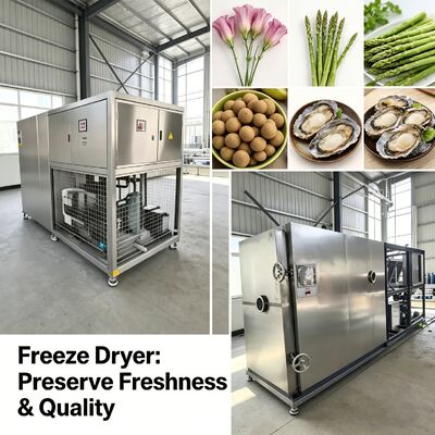 Freeze-drying Temperature Minus 40 to 80 Degrees Food Vacuum Freeze Dryer Featuring PLC Control and Customized Voltage for Operation