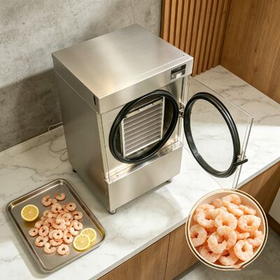SUS304 asciugatrice a congelamento domestica in acciaio inossidabile con schermo LCD Voltaggio 220V 1PH 50 60HZ Progettato per asciugatura sicura e congelatrice in casa