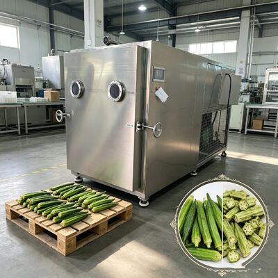 Air Cooling Vegetable Freeze Dryer dotato di sistema di controllo PLC che garantisce il freeze di verdure essiccate con un tempo di lavorazione minimo