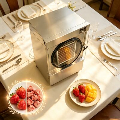 3600W macchina per asciugatrice a freddo domestica gamma di temperatura da meno 50 a più 90 gradi progettato per la disidratazione e la ritenzione di nutrienti