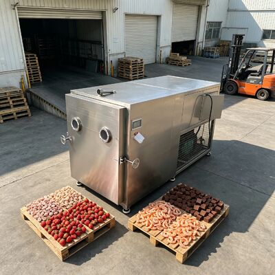 Risparmio di calore elettrico di silicio per l'essiccazione a congelamento di verdure con consumo di energia di 10 kWH e dimensione della camera 180017001300mm per l'essiccazione a congelamento